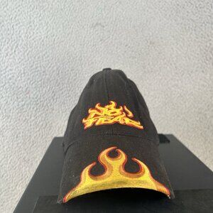 Vintage No Fear Hat Black With Flames 90s Size L/XL